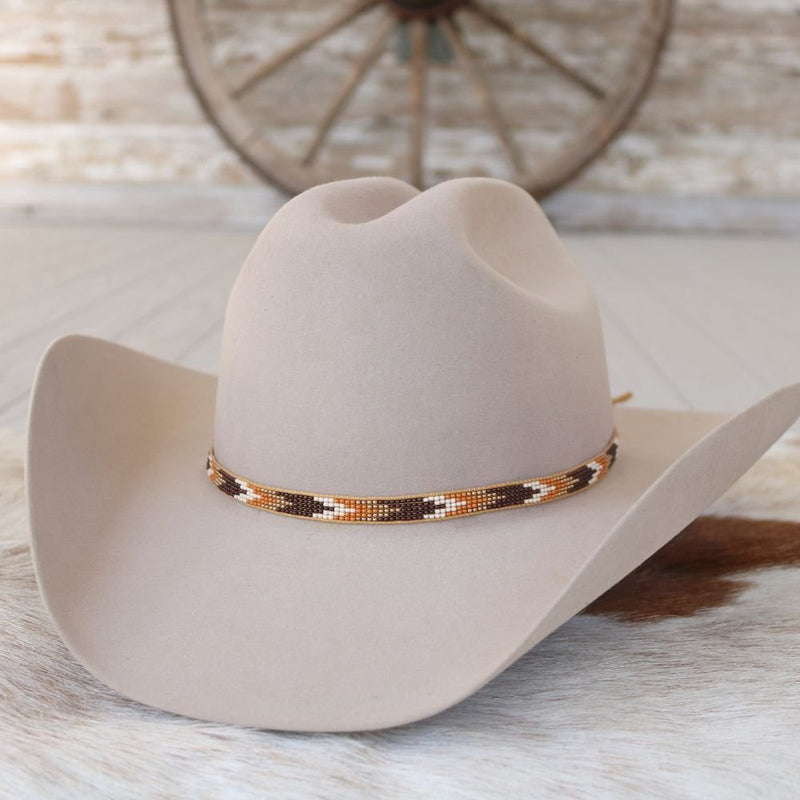 Brown Chevron Beaded Hat Band – Willow Lane Hat Co display picture 2