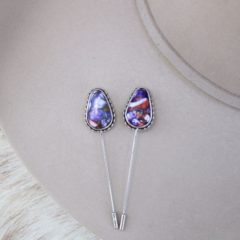 Violet Marble Hat Pin
