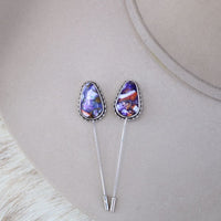 Violet Marble Hat Pin
