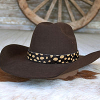 Gold Spotted Leather Hat Band - Jovie