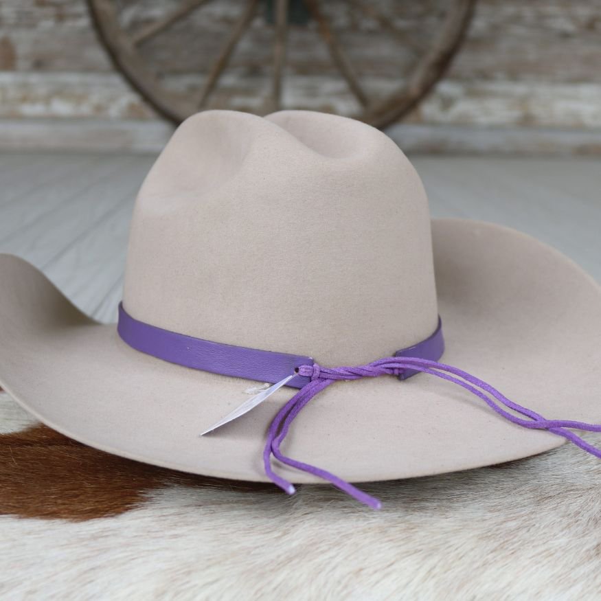 Leather Hat Band – Lavender