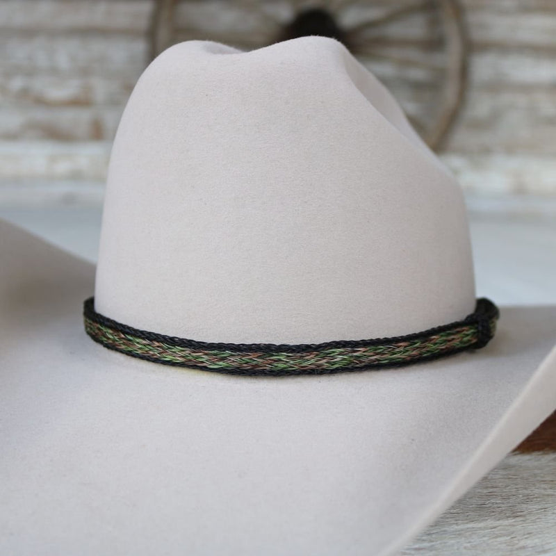 Horsehair Green Braided Hat Band - Envy