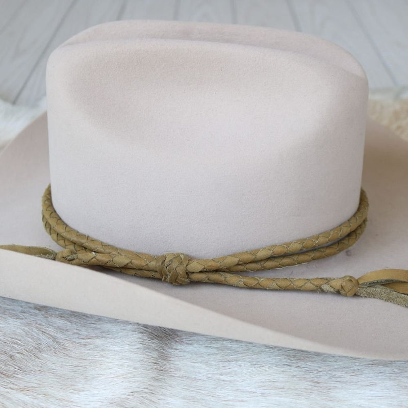 Green Braided Leather Hat Band