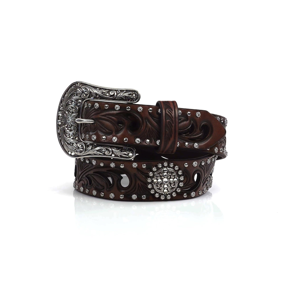 ARIAT Women's Scroll Cutout Concho Nail Belt