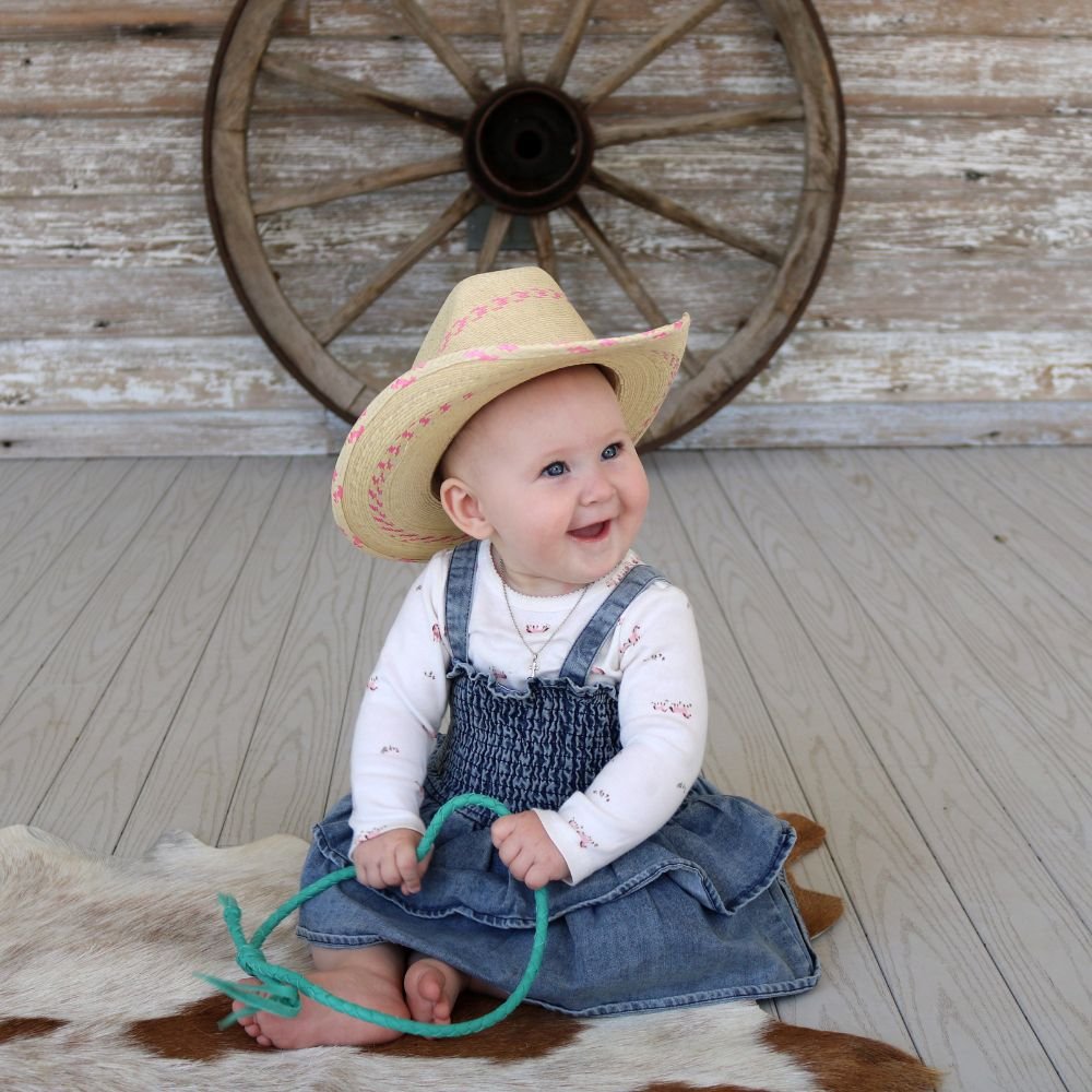 Atwood Baby Girl's Pink Palm Leaf Hat