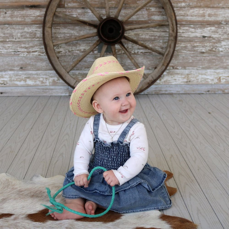 Atwood Baby Girl's Pink Palm Leaf Hat