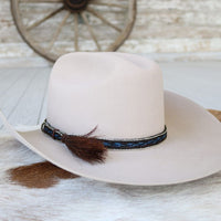 Genuine Horsehair 6 Strand Braided Hat Band with Single Tassel - Bandera