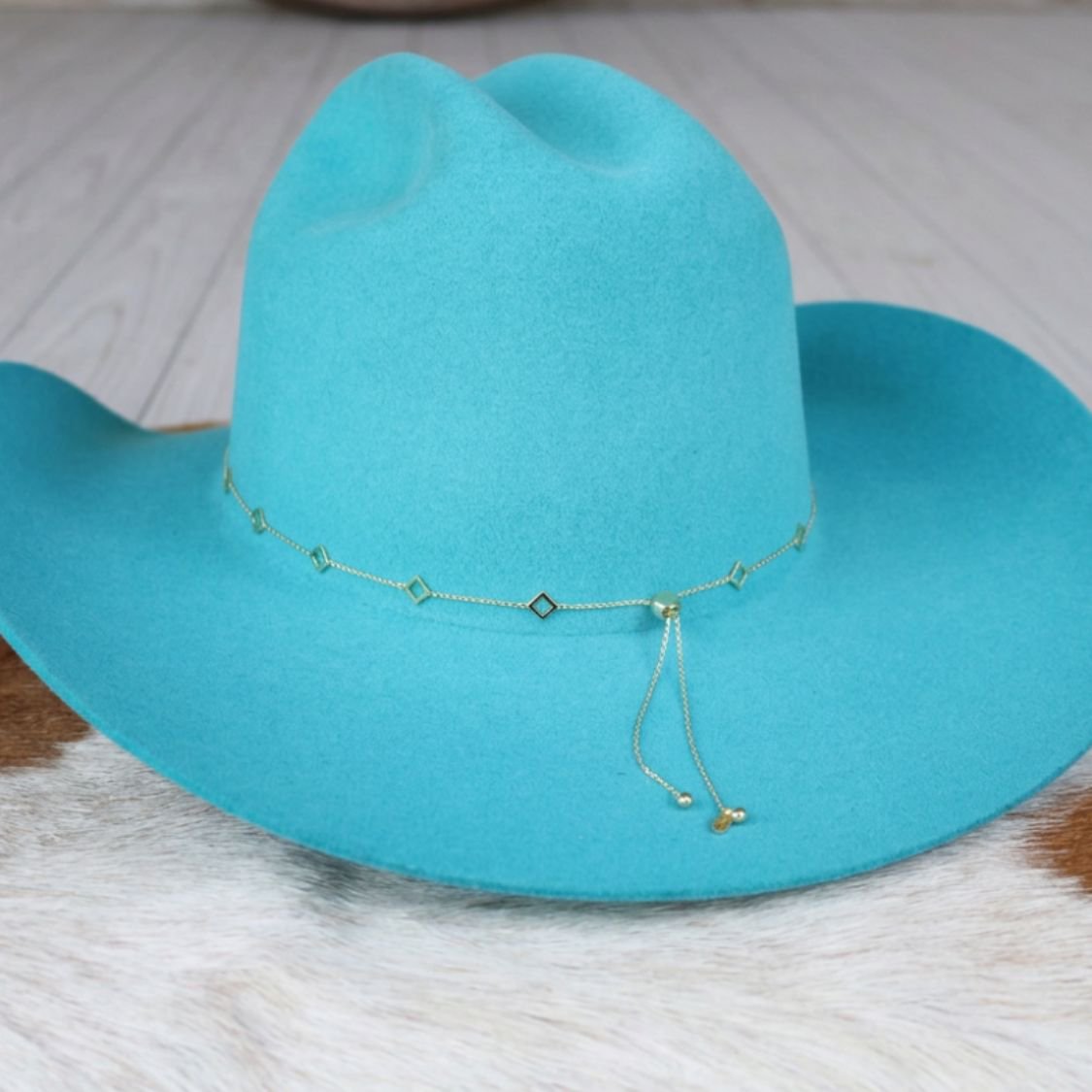 14K Gold Plated Diamond Chain Hat Band