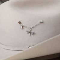 Sterling silver dragonfly pendant on chain with small round bead accents