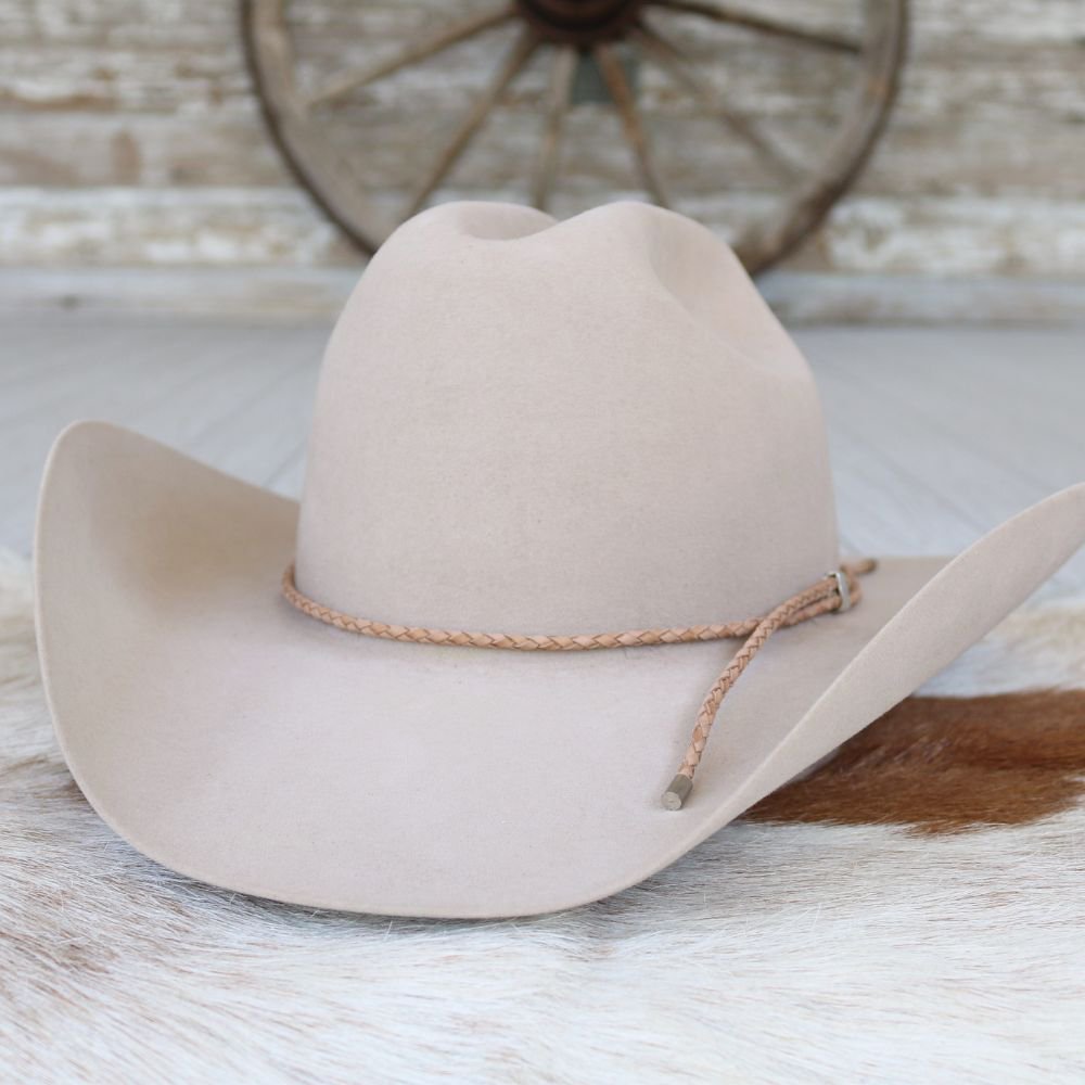 Tan Braided Leather Hat Band