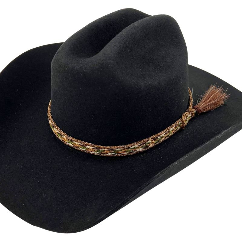 Horsehair Green Braided Tassel Hat Band