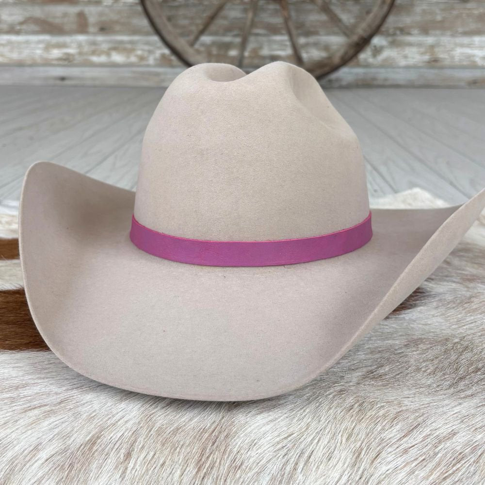 Leather Hat Band - Magenta