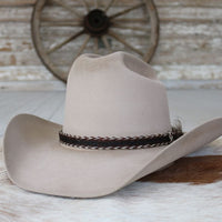 Genuine Horsehair 6 Strand Braided Hat Band with Single Tassel - Gambler