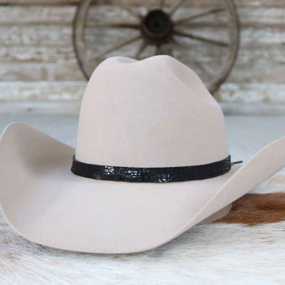 Leather Hat Band – Black Croc
