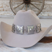 Large Rectangle Concho Hat Band