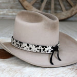 Mini Cow Print Leather Hat Band - Bessie