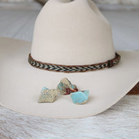 Mint Stone Button Hat Pin