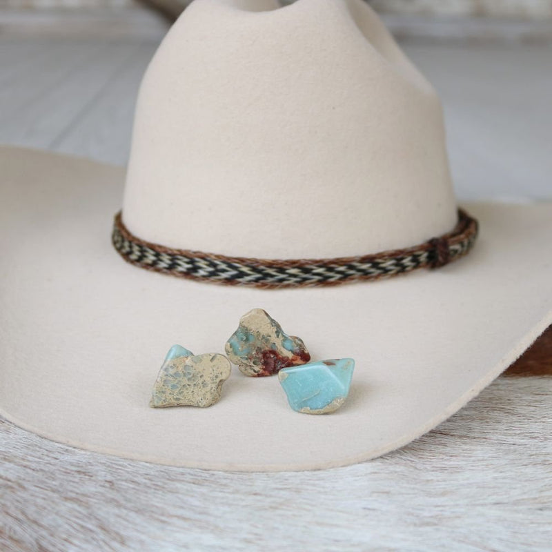 Mint Stone Button Hat Pin