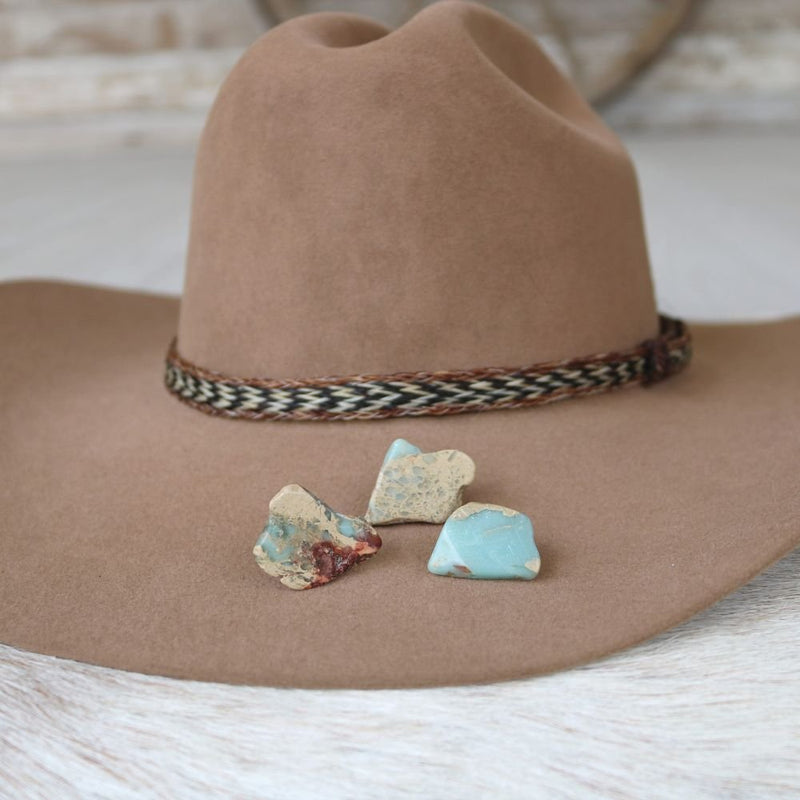 Mint Stone Button Hat Pin