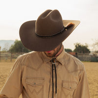 Genuine Horsehair 6 Strand Braided Hat Band with Single Tassel - Gambler