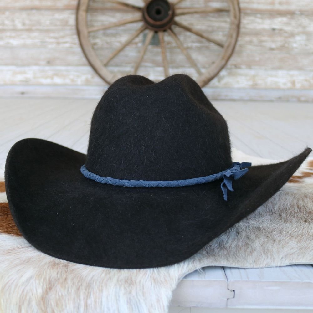 Midnight Blue Braided Leather Hat Band