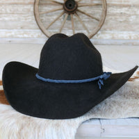Midnight Blue Braided Leather Hat Band