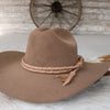 Tan Braided Leather Hat Band