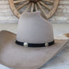 Black Leather Hat band with Silver Conchos - The Bandit