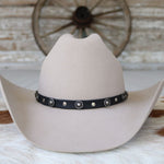 Deerskin Leather Studded Hat Band