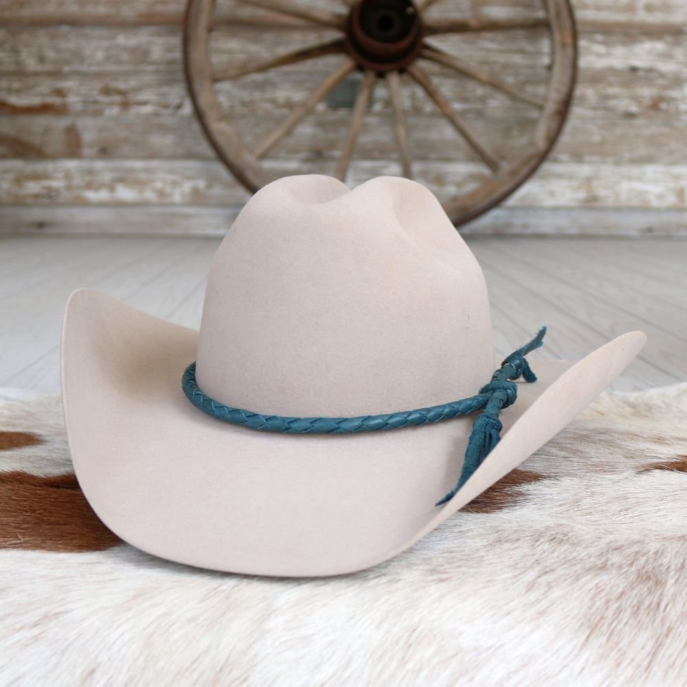 Teal Single Braided Leather Hat Band – Willow Lane Hat Co.