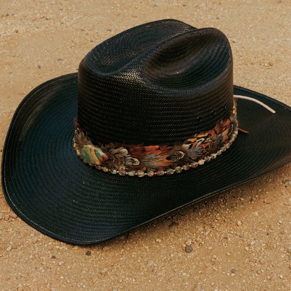 Chunky Natural Stone Hat Band - Flint