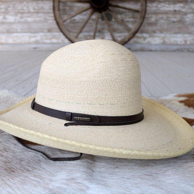 Stetson Calhoun Men's Palm Leaf Straw Cowboy Hat Gus Crown