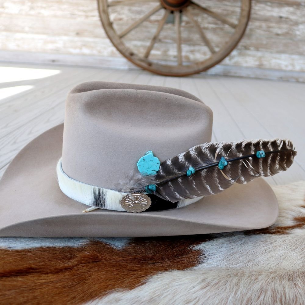 Turquoise & high quality silver hat pin