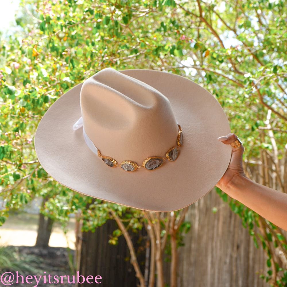 Geode Slice Beige Hat Band – Shiloh