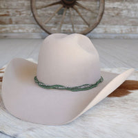 Green Multi-Strand Beaded Hat Band