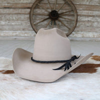Black Braided Leather Hat Band