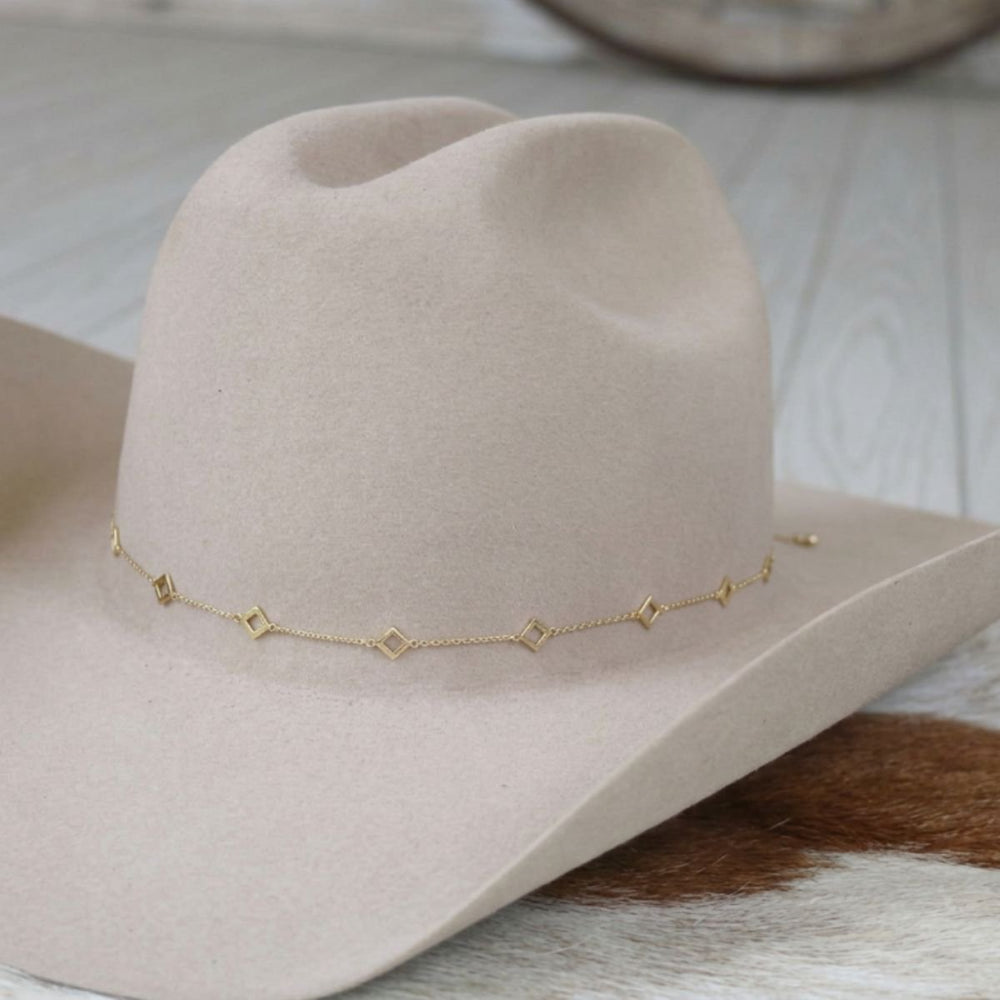 14K Gold Plated Diamond Chain Hat Band