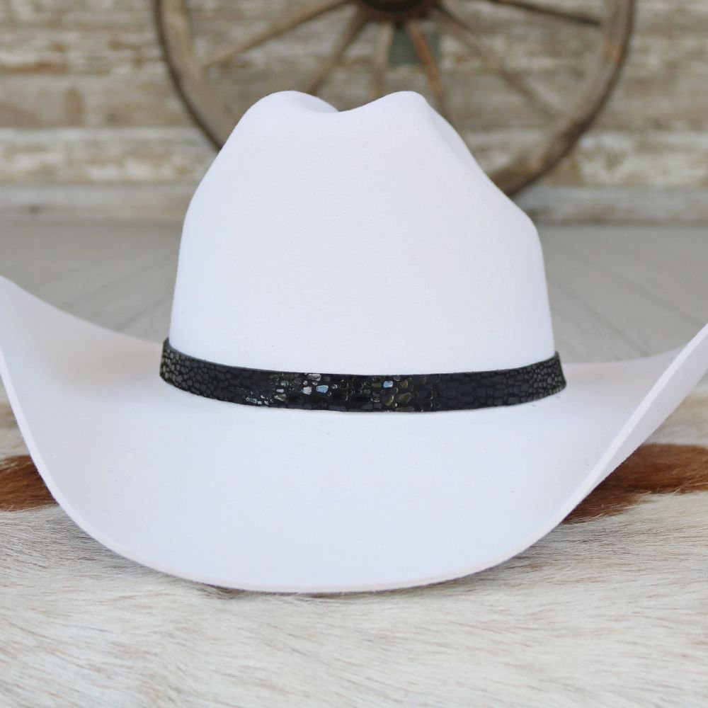 Leather Hat Band – Black Croc