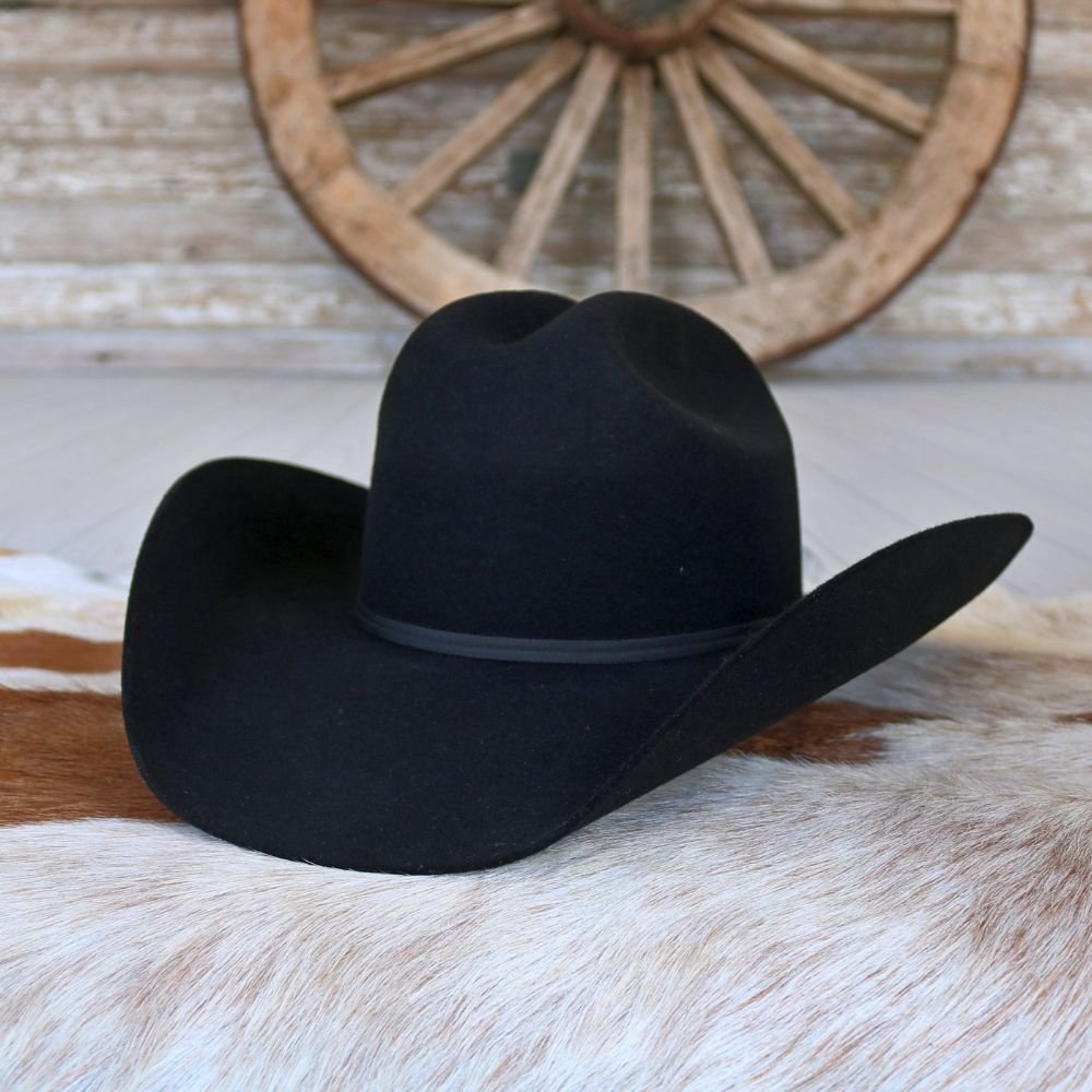 KIDS size Fedora with black hot leather embellishment