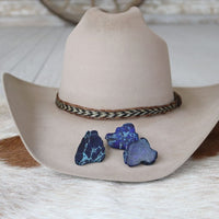 Ocean Blue Stone Button Hat Pin