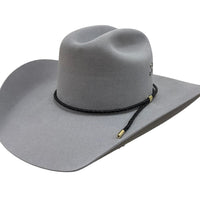 Black Braided Leather Hat Band with Gold Slide Closure