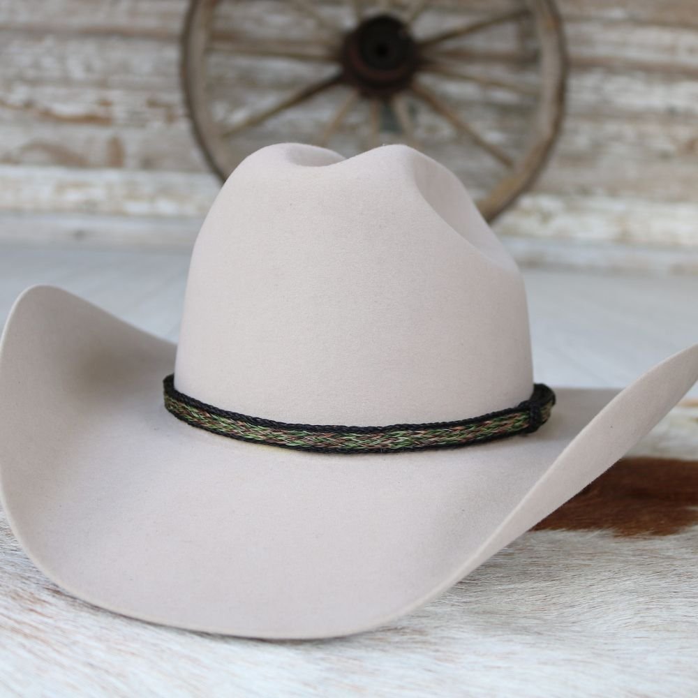 Horsehair Green Braided Hat Band - Envy