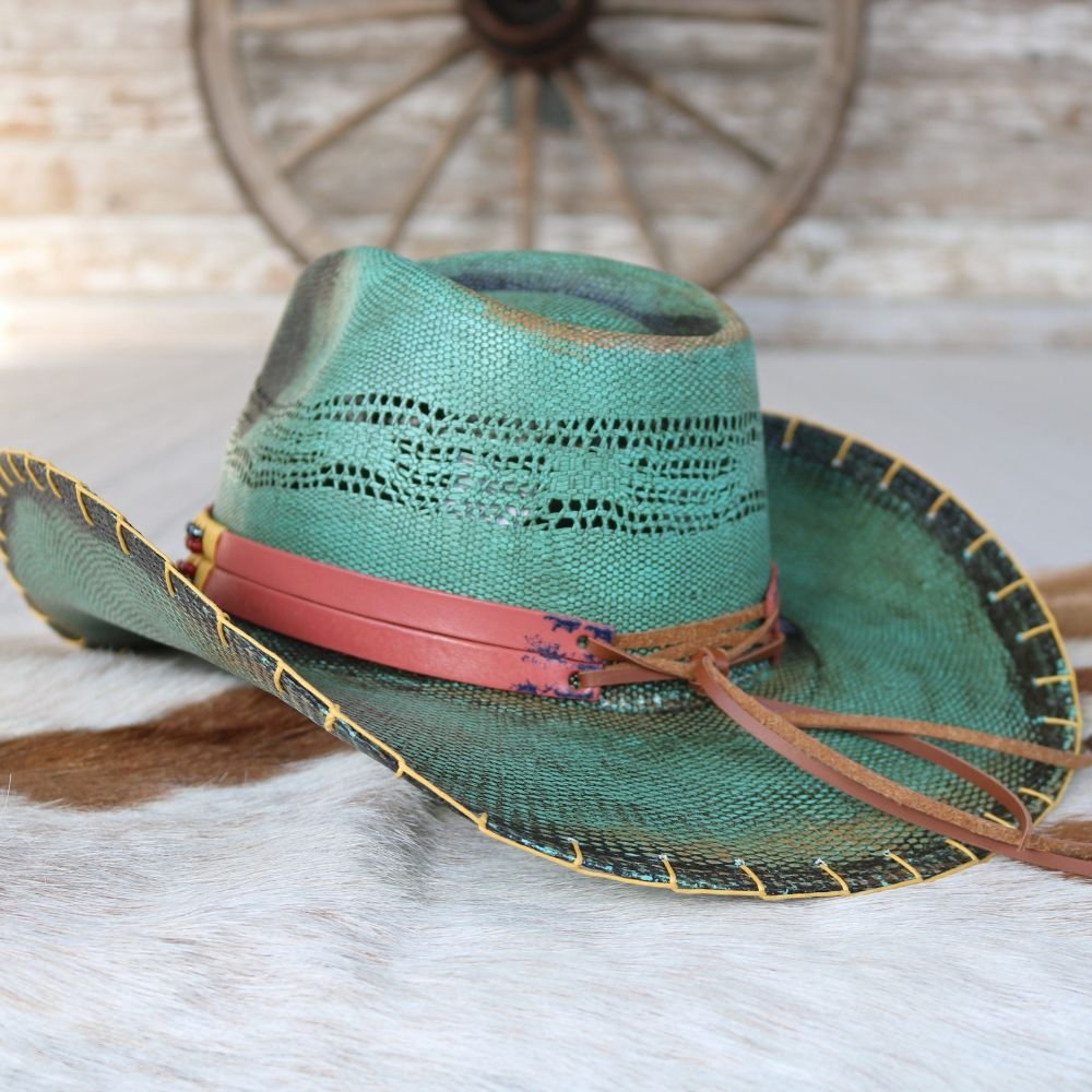 Stampede Straw Cowboy Hat - The Oceana – Willow Lane Hat Co display picture 3