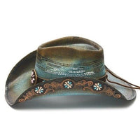 Women's Straw Cowboy Hat | Stampede | Blue