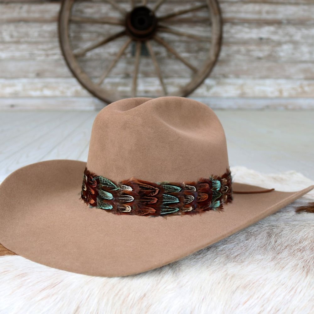 Buckle Stetson Hat Bands Mountie Style Brown Leather Hat Band For