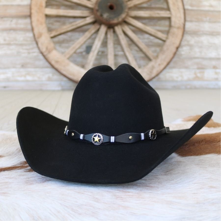 Larry Mahan 3X Oplin Black Wool Cowboy Hat