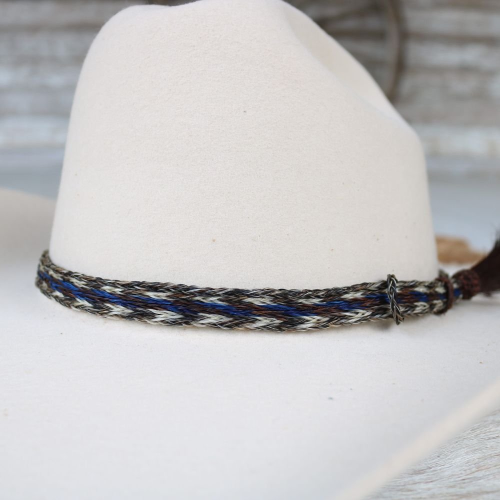 Genuine Horsehair 6 Strand Braided Hat Band with Single Tassel