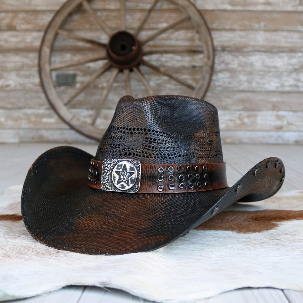Stampede Men's Straw Cowboy Hat - The Black Star