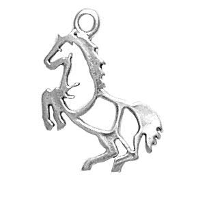 Rearing Horse Charm Sterling Silver