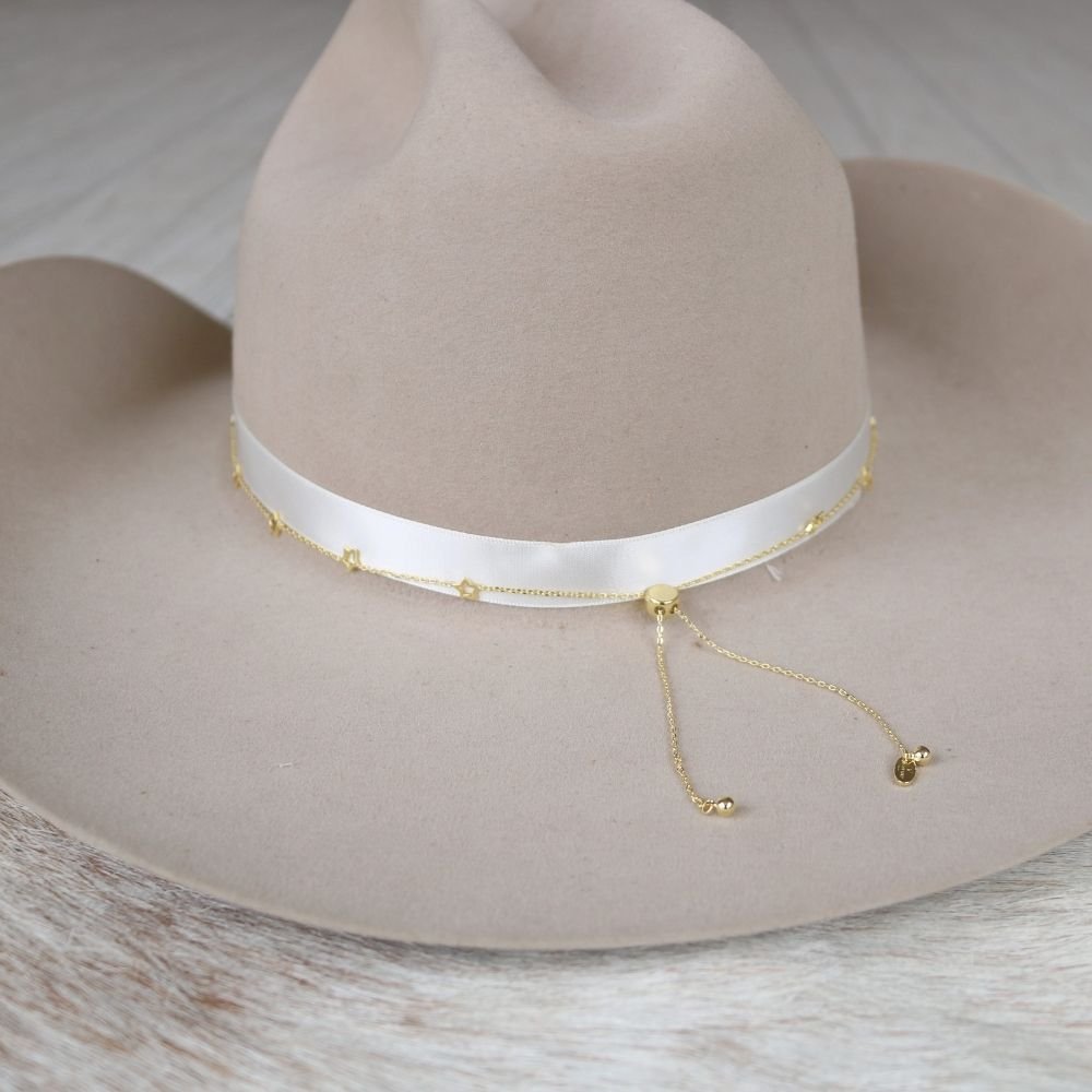 14K Gold Plated Star Chain Hat Band